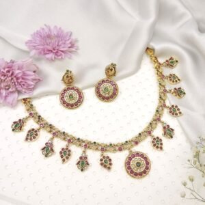 Ruby with gold plated Necklace Set