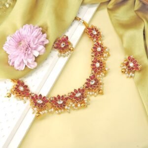 Ruby Lotus Kemp Necklace Set