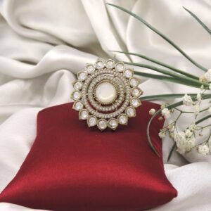 Floral Pavé AD Cocktail Ring