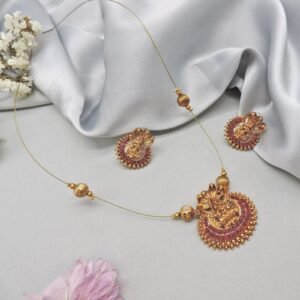 Antique Gold-Plated Lakshmi Temple Necklace Set