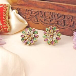 Colorful Floral Stud Earrings